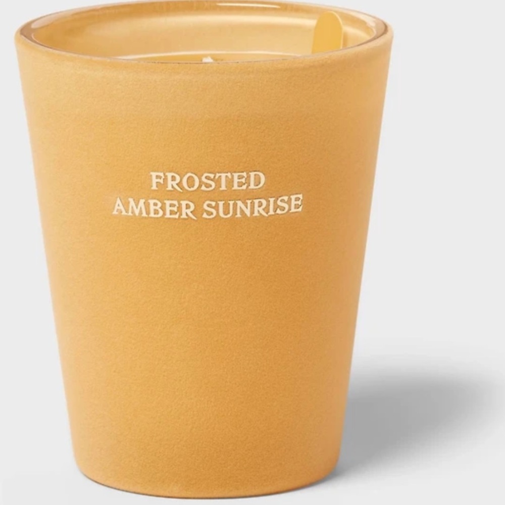 Threshold Frosted Amber Sunrise Candle Velvet Glass Holder